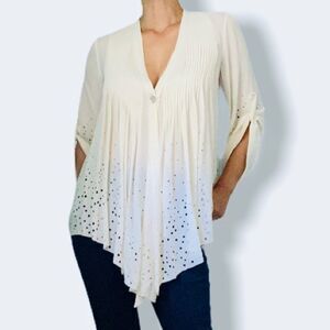 NEW ELIZABETH AND JAMES 100% Silk Pleated Top